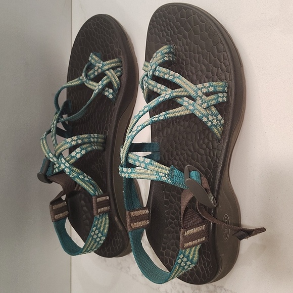 Chaco Updraft Ecodraft ZX2 women's Size 9 Sandals Green Yellow - Picture 2 of 12